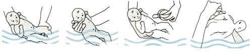 Как держать ребенка при купании